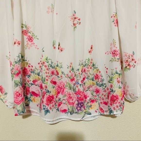 PAPAYA•NWOT FLORAL OFF THE SHOULDER BLOUSE - Picture 4 of 7